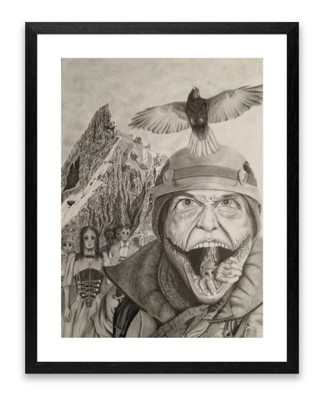 Ingelijste tekening op basis van het boek \