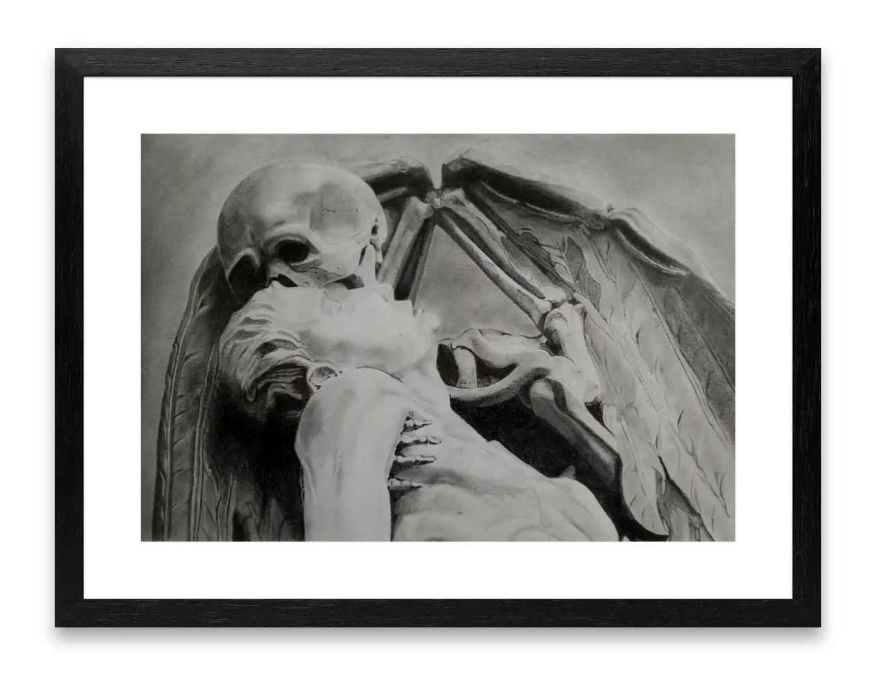 Drawing of statue El Peto de La Mort (The Kiss of Deatch)