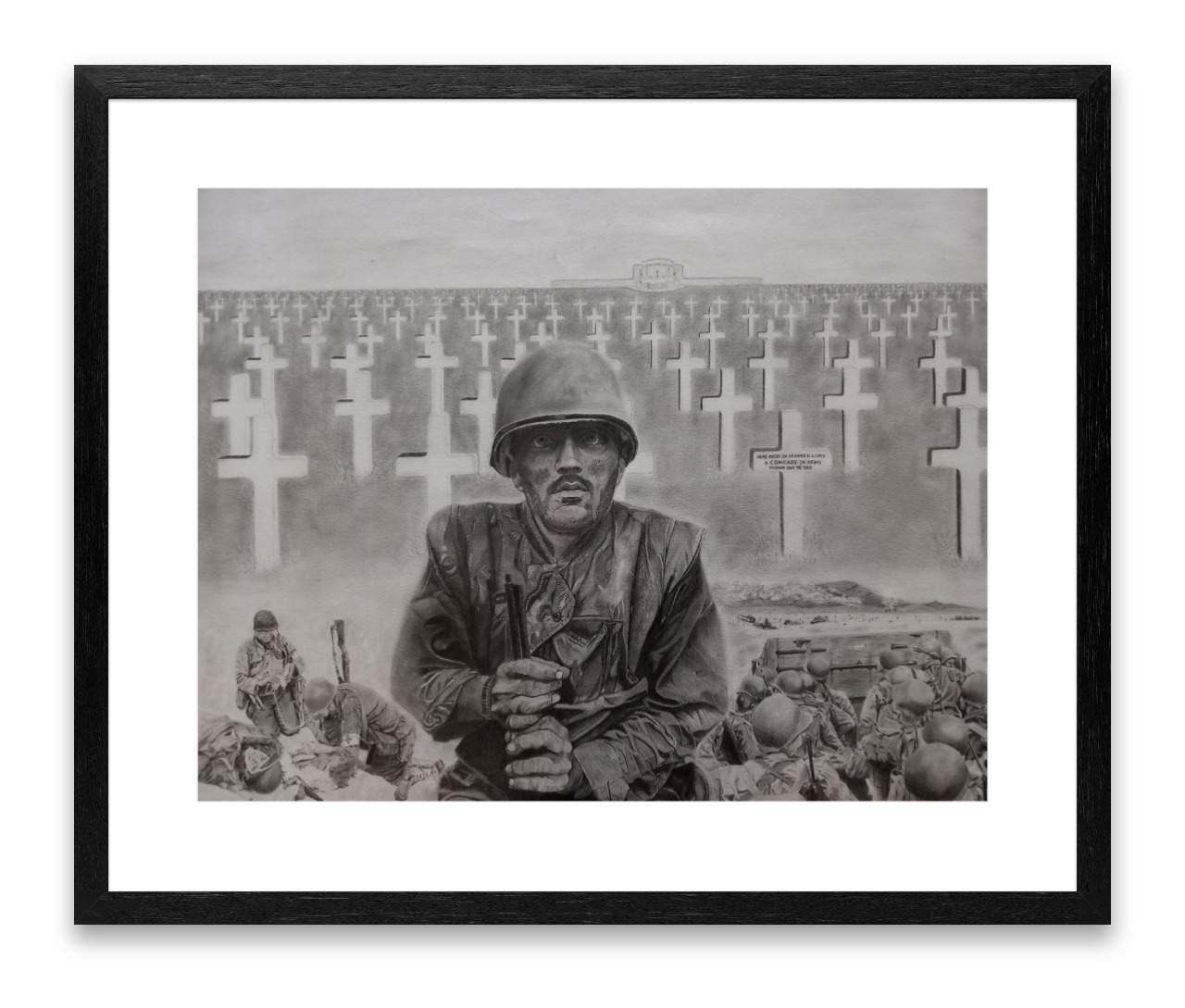 Framed drawing that I made for the spring exposition 2025 at the Waddinxveense Kunst Kring